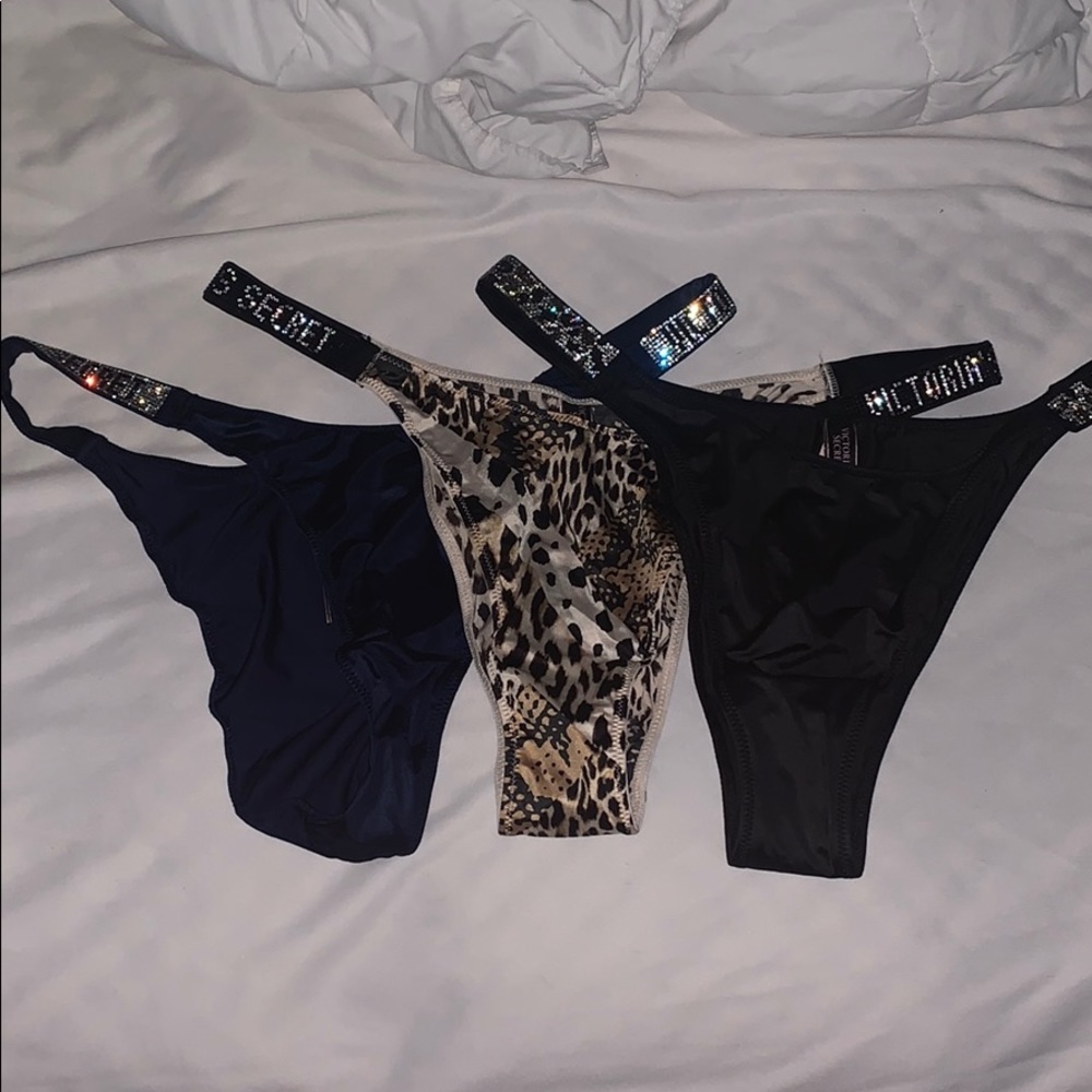 Rhinestone Shine Strap Brazilian Panty